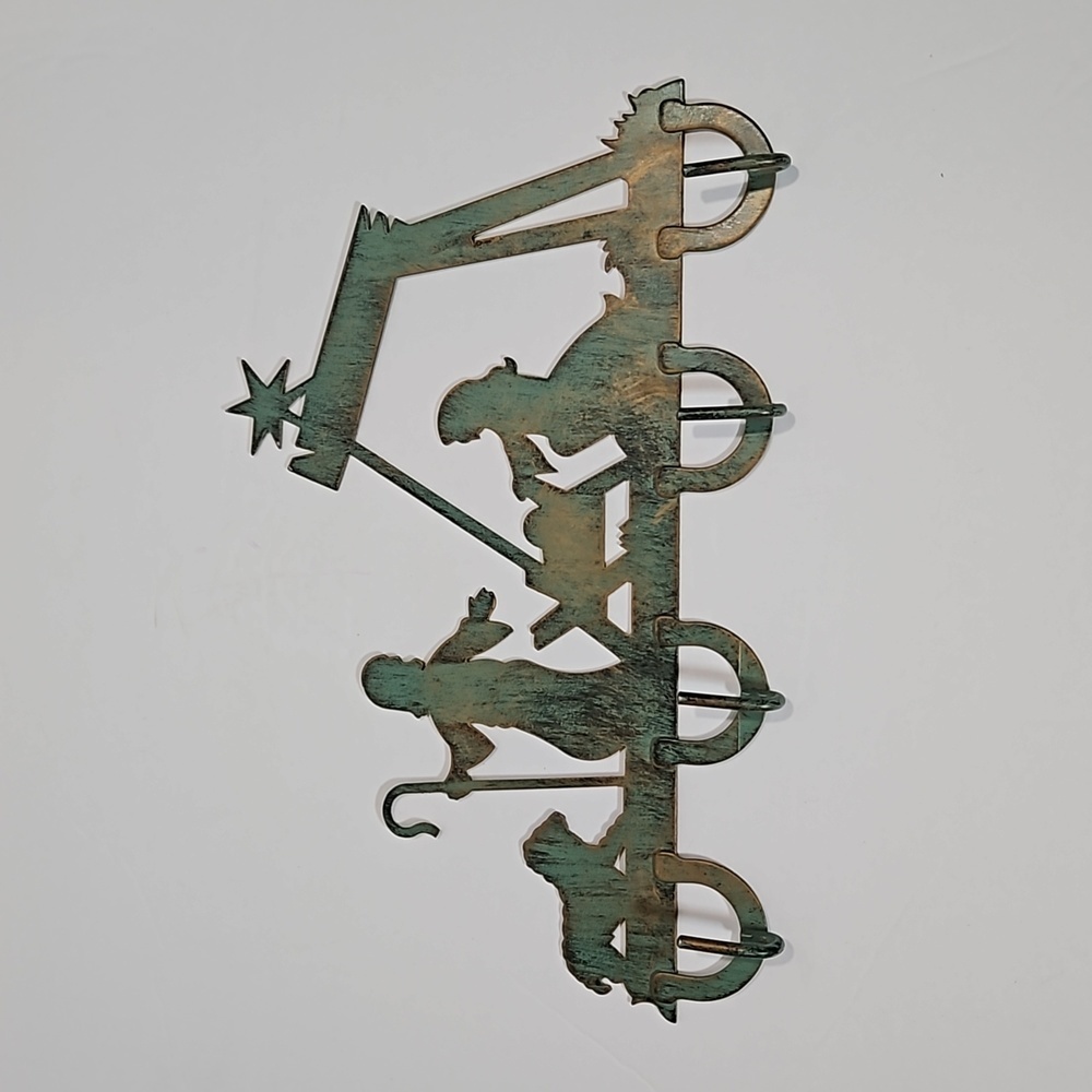 House of Lloyd Christmas Around the World VTG Nativity Wall Hooks Blue Bronze